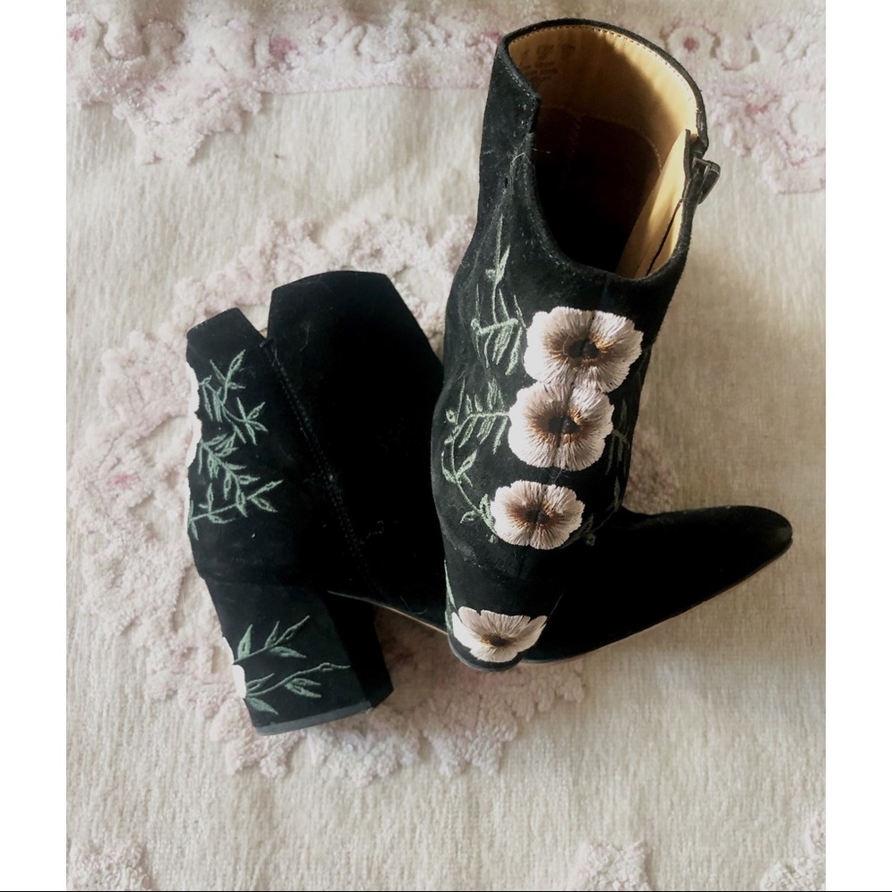 Franco Sarto Embroidered Floral Booties
